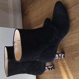 Staud black suede booties
